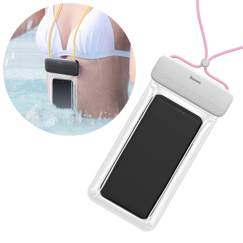 Baseus univerzální vodotěsné pouzdro na telefon (max. 7,2'') pro bazén nad vodou IPX8 růžové (ACFSD-D24)