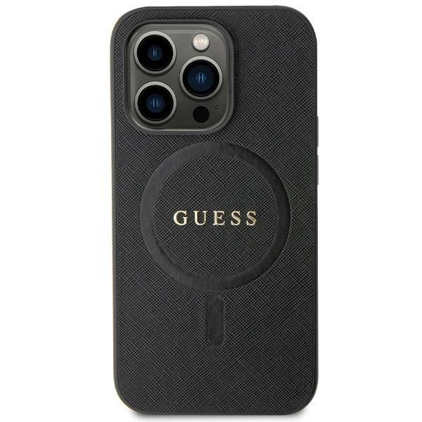 Pouzdro Guess Saffiano MagSafe pro iPhone 13 Pro / iPhone 13 - černé