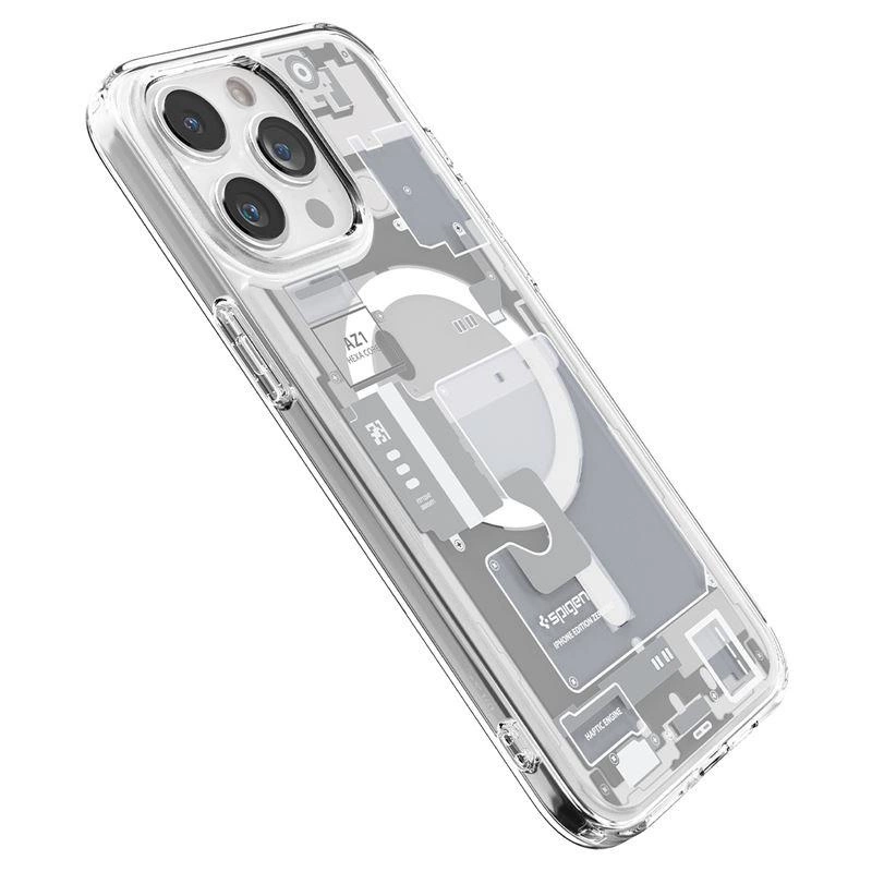 Spigen Ultra Hybrid Mag pouzdro s MagSafe pro iPhone 15 Pro Max - bílé (Zero One design)