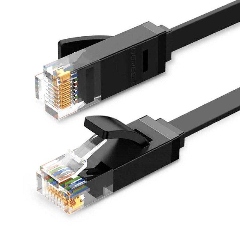 UGREEN Plochý kabel Ethernet RJ45, Cat.6, UTP, 10 m (černý)