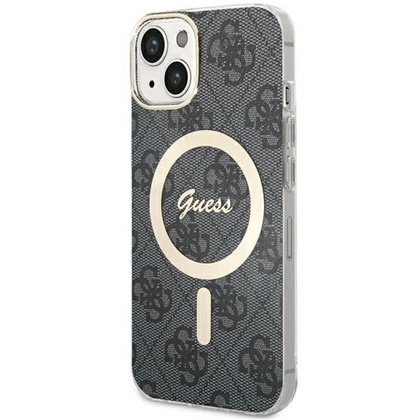 Pouzdro Guess 4G MagSafe pro iPhone 15 Plus / 14 Plus - černé