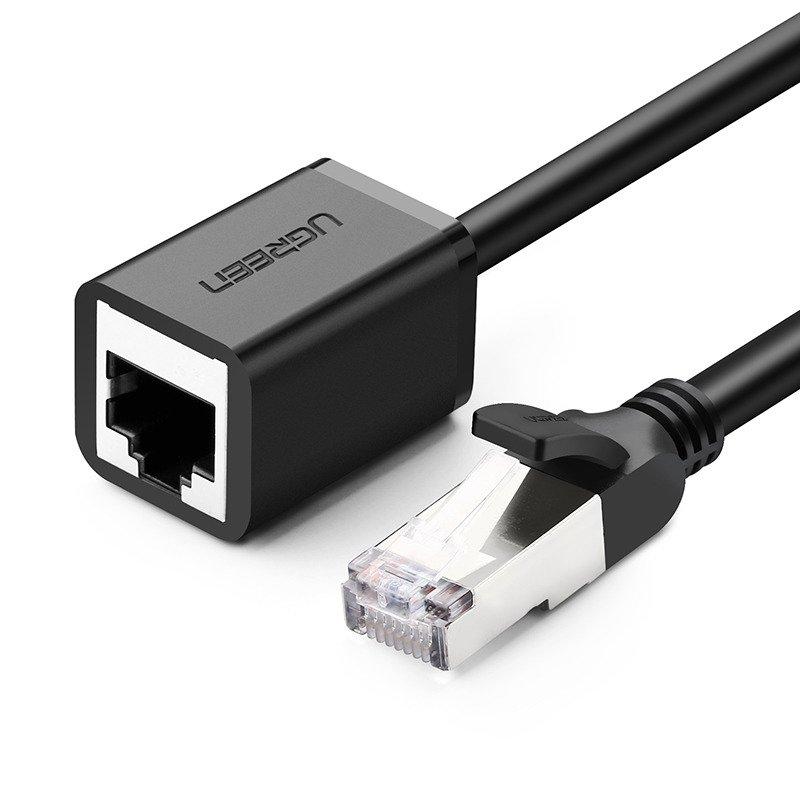 Prodlužovací kabel UGREEN Ethernet RJ45, Cat. 6, FTP, s kovovou zástrčkou 1m, (černý)