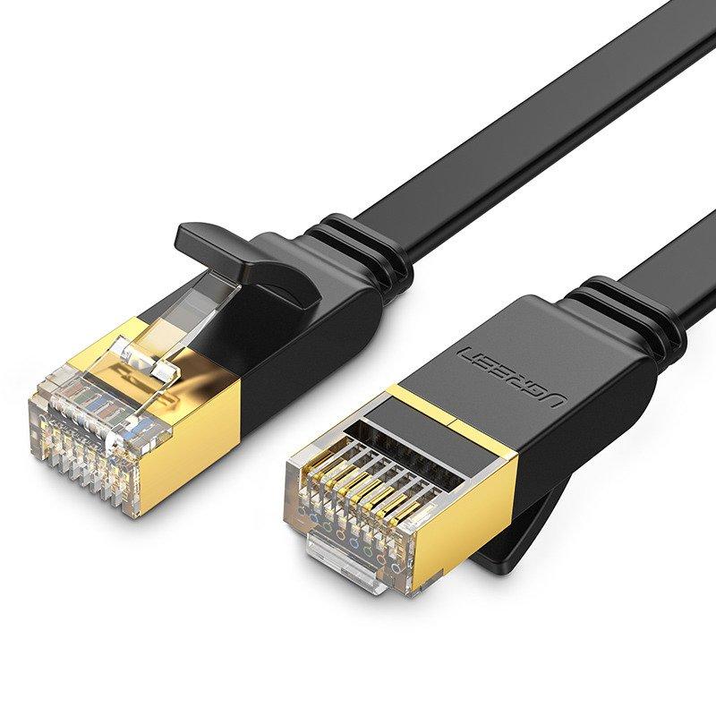 UGREEN NW106 Plochý kabel Ethernet RJ45, Cat.7, STP, 3 m (černý)
