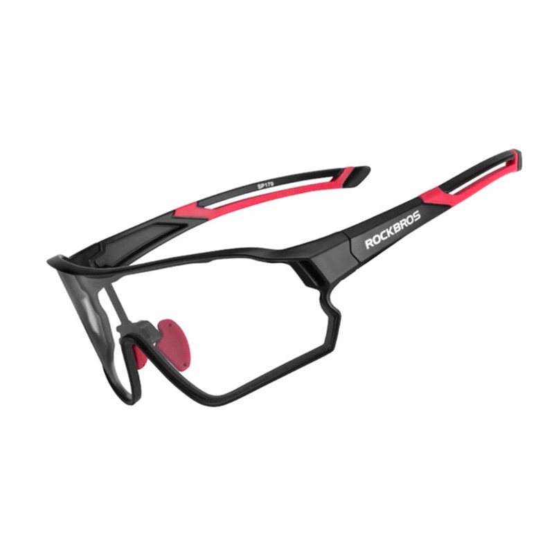 Cyklistické brýle Rockbros 10035 fotochromatické UV400 - černé/červené