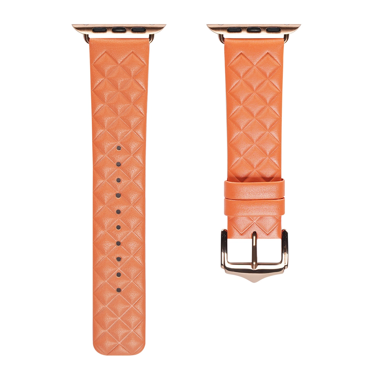 Dux Ducis Strap kožený řemínek pro hodinky Watch 7 / 6 / 5 / 4 / 3 / 2 / SE (45 / 44 / 42mm) pásek přírodní kůže náramek oranžová (Enland Version)