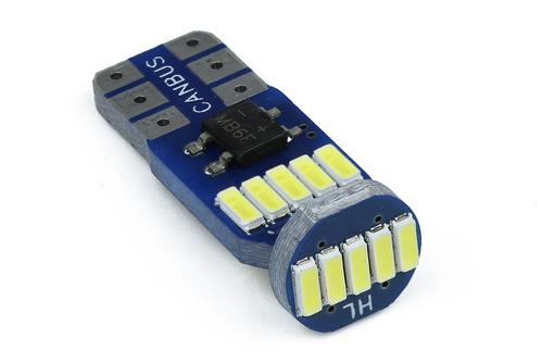 LED21 LED auto žárovka LED T10 W5W 15 SMD 4014 CAN BUS