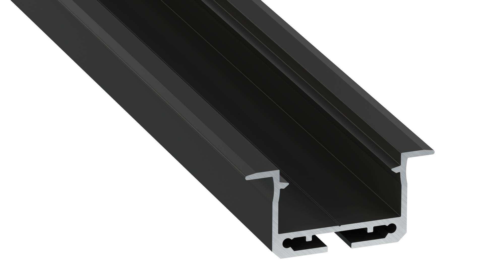 LEDLabs Hliníkový profil LUMINES inSileda zápustný 2m pro LED pásky, černý lakovaný
